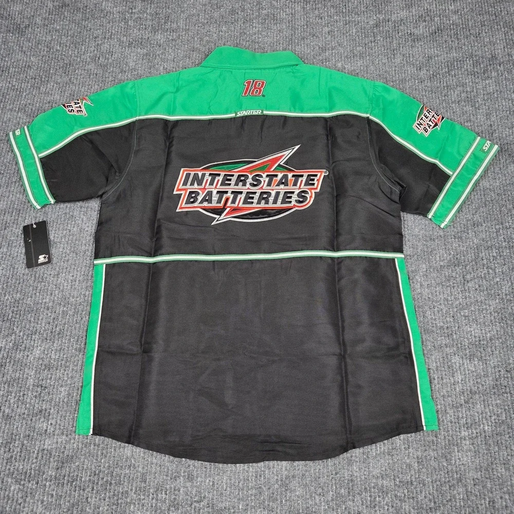 Vintage Starter NASCAR Men Joe Gibbs Racing Interstate Batteries 18 Crew Shirt M